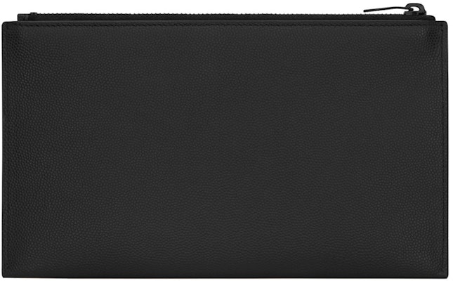 Saint Laurent Bill Pouch Monogram Grain de Poudre Embossed Leather Black Order Saint Laurent Bill Pouch Monogram Grain de Poudre Embossed Leather Black