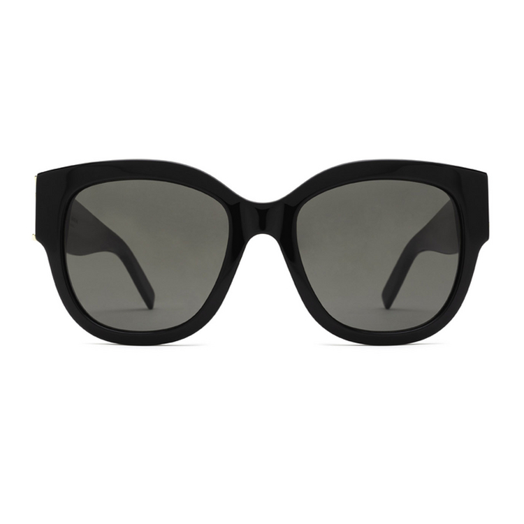 Lookbook SAINT LAURENT Black Acetate Square Sunglasses Unisex Couple Style SLM95/F-001