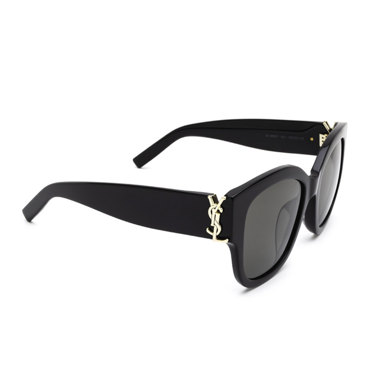 Shop SAINT LAURENT Black Acetate Square Sunglasses Unisex Couple Style SLM95/F-001