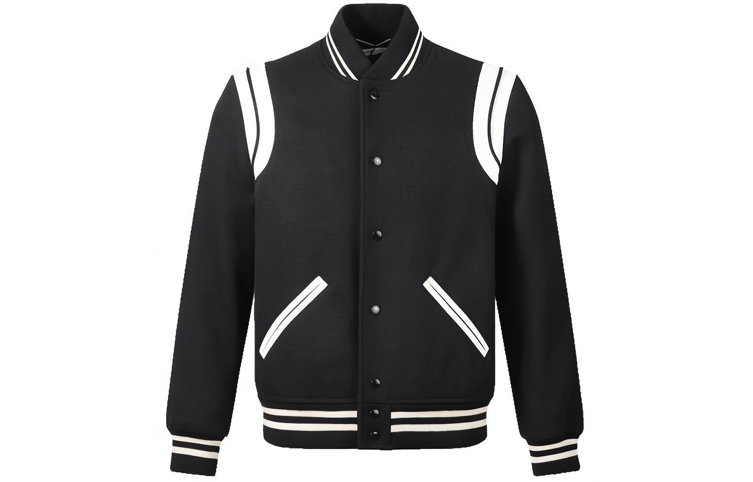 Saint Laurent Black Colorblock Slim-Fit Long-Sleeve Jacket 3547181070Y180W