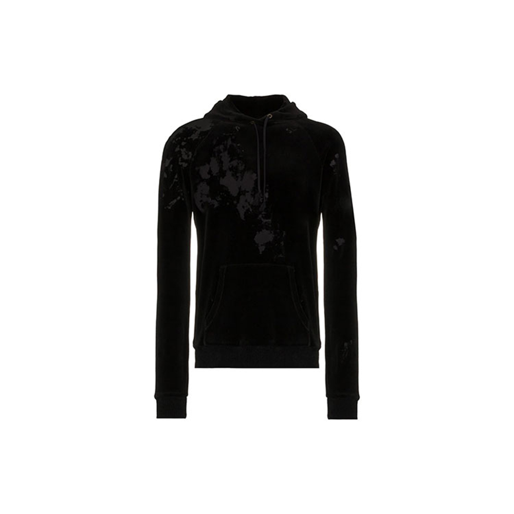SAINT LAURENT Black Cotton Hooded Sweatshirt 525787YB2WR1000