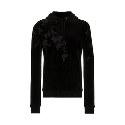 SAINT LAURENT Black Cotton Hooded Sweatshirt 525787YB2WR1000