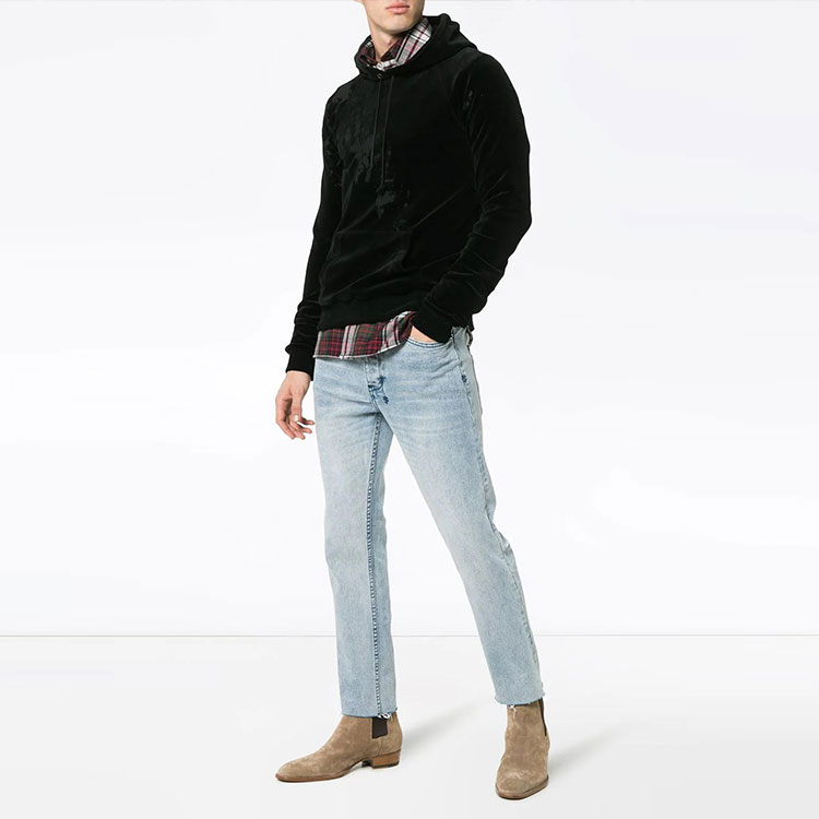 Lookbook SAINT LAURENT Black Cotton Hooded Sweatshirt 525787YB2WR1000