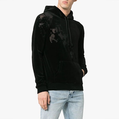 SAINT LAURENT Black Cotton Hooded Sweatshirt 525787YB2WR1000 Shop SAINT LAURENT Black Cotton Hooded Sweatshirt 525787YB2WR1000