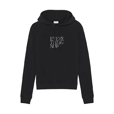 Saint Laurent Black Hoodie with Letter Logo Print 529627YB2VI1049