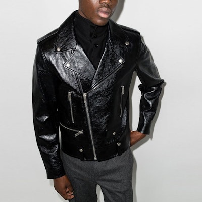 SAINT LAURENT Black Leather Biker Jacket with Zipper. 484284YC2NI1000 Shop SAINT LAURENT Black Leather Biker Jacket with Zipper. 484284YC2NI1000