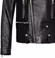 Sizing SAINT LAURENT 黑色皮革拉鍊機車夾克 484284YC2NI1000