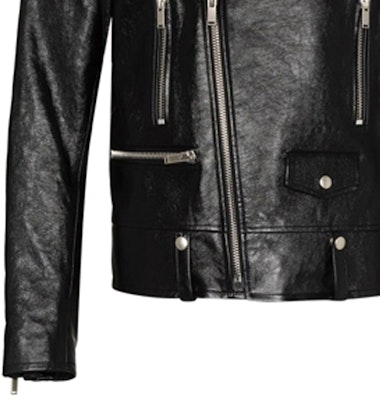 SAINT LAURENT Black Leather Biker Jacket with Zipper. 484284YC2NI1000 Sizing SAINT LAURENT Black Leather Biker Jacket with Zipper. 484284YC2NI1000