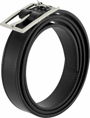 SAINT LAURENT Black Leather Logo Belt Unisex Couple Style 2cm. 7117902R20E1000 Lookbook SAINT LAURENT Black Leather Logo Belt Unisex Couple Style 2cm. 7117902R20E1000