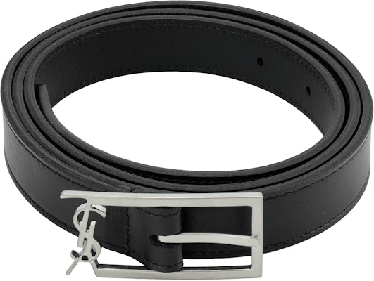 SAINT LAURENT Black Leather Logo Belt Unisex Couple Style 2cm. 7117902R20E1000 Shop SAINT LAURENT Black Leather Logo Belt Unisex Couple Style 2cm. 7117902R20E1000