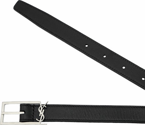 SAINT LAURENT Black Leather Logo Belt Unisex Couple Style 2cm. 7117902R20E1000 Purchase SAINT LAURENT Black Leather Logo Belt Unisex Couple Style 2cm. 7117902R20E1000