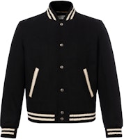 SAINT LAURENT Black Letter Print Single-Breasted Casual Jacket. 625918Y180W1000 SAINT LAURENT Black Letter Print Single-Breasted Casual Jacket. 625918Y180W1000