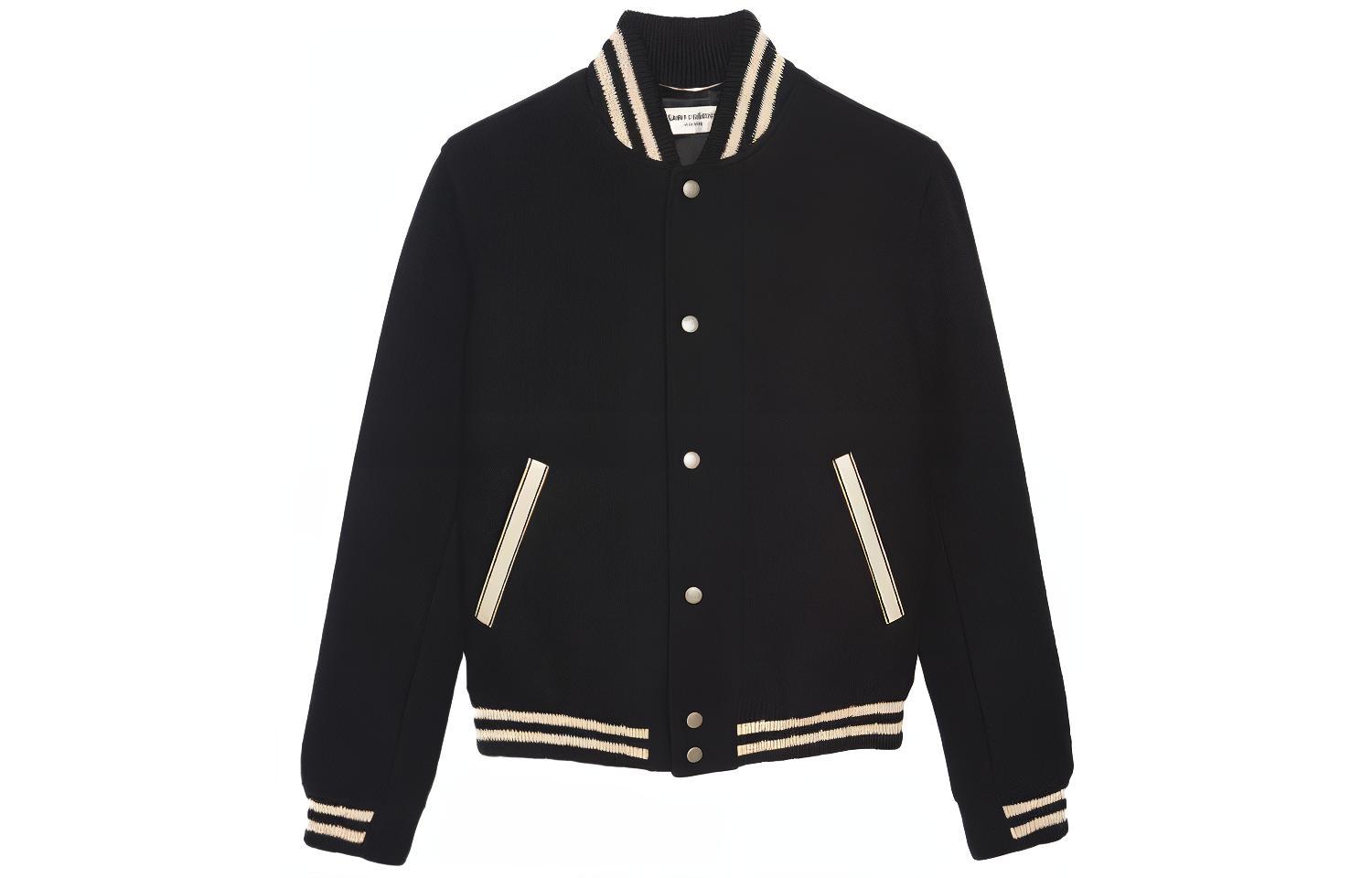 Lookbook サンローラン ブラック レタープリント シングルブレスト カジュアルジャケット. 625918Y180W1000