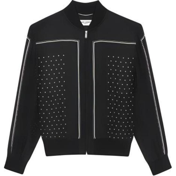SAINT LAURENT Black Logo Polka Dot Printed Jacket 663529Y2D711095