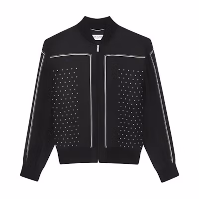 SAINT LAURENT Black Logo Polka Dot Printed Jacket 663529Y2D711095