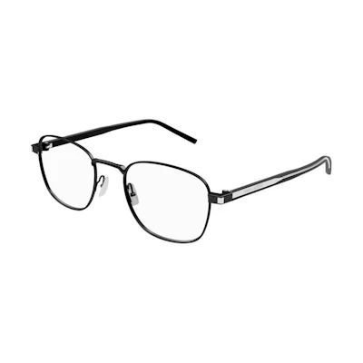 SAINT LAURENT Black Metal Irregular Optical Glasses Unisex Couple Style. SL699001