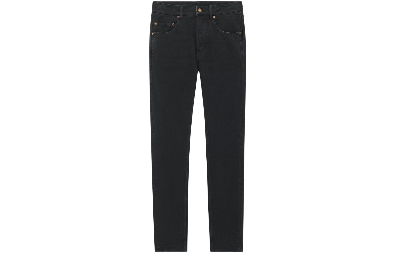 Order SAINT LAURENT Black Mid-Rise Straight-Leg Casual Jeans for Men 757190Y16PD1289