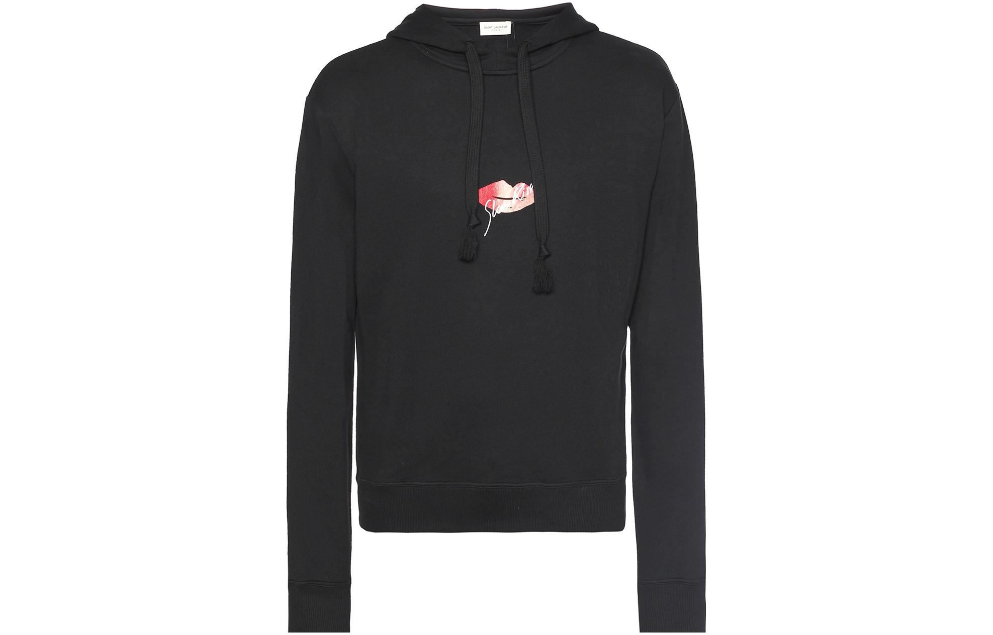 Saint Laurent Black Pullover Sweatshirt with Solid Letter Print for Men 482668-YB1IB-1004