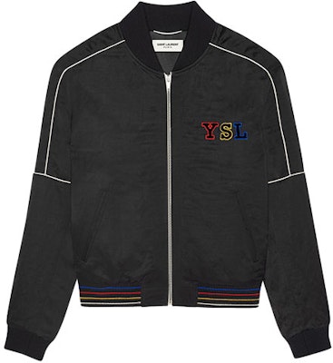 생로랑 블랙 새틴 집업 재킷 레터 프린트 668461Y1C311000 Order 생로랑 블랙 새틴 집업 재킷 레터 프린트 668461Y1C311000