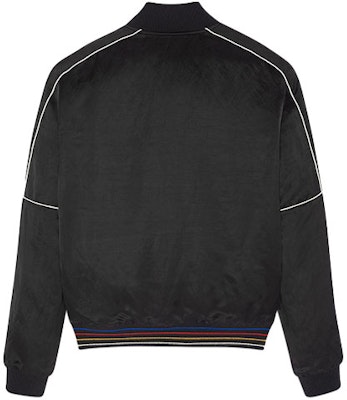 생로랑 블랙 새틴 집업 재킷 레터 프린트 668461Y1C311000 Lookbook 생로랑 블랙 새틴 집업 재킷 레터 프린트 668461Y1C311000