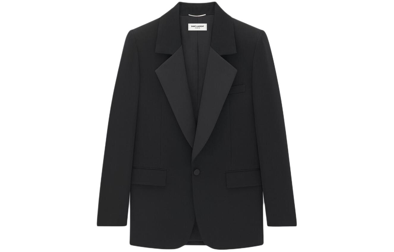 Saint Laurent Black Single-Button Slim Fit Jacket 736075Y7E631000
