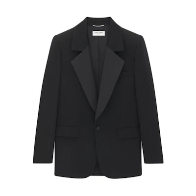 Saint Laurent Black Single-Button Slim Fit Jacket 736075Y7E631000