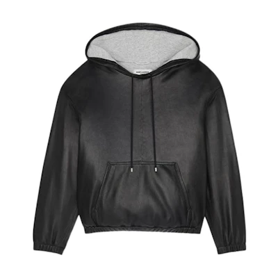 Saint Laurent Black Solid Color Hoodie Long Sleeve 697343YCBH21000