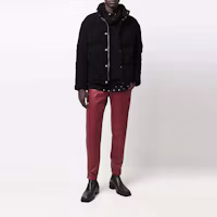 Lookbook SAINT LAURENT Black Solid Down Jacket with Turn-down Collar. 671974Y9B501000