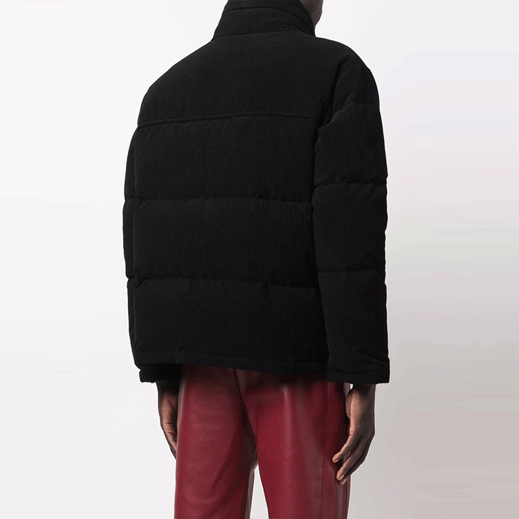 Shop SAINT LAURENT Chaqueta Negra de Plumas con Cuello Abatible. 671974Y9B501000