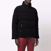 Purchase SAINT LAURENT Black Solid Down Jacket with Turn-down Collar. 671974Y9B501000