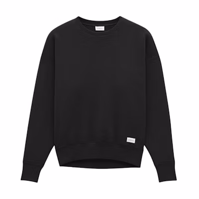 Saint Laurent Black Solid Logo Crewneck Long Sleeve Sweatshirt for Men 799172Y37WH1000