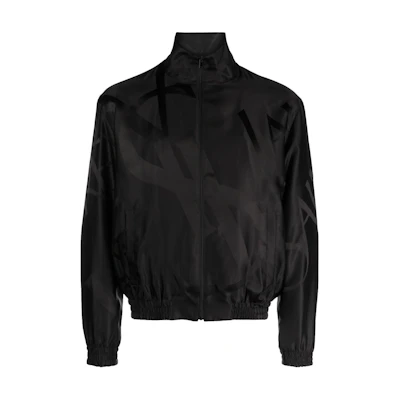 Saint Laurent Black Solid Zip-Up Jacket with Stand Collar 751492Y1H471000