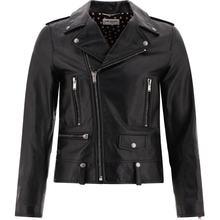 Saint Laurent Black Solid Zip-Up Long Sleeve Jacket 560912Y5RD21010