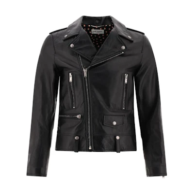 Saint Laurent Black Solid Zip-Up Long Sleeve Jacket 560912Y5RD21010