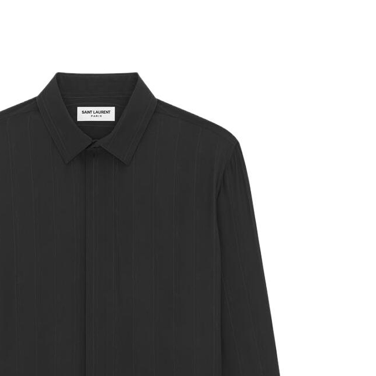Purchase SAINT LAURENT 黑色條紋長袖襯衫 男女通用 646850Y6H391000