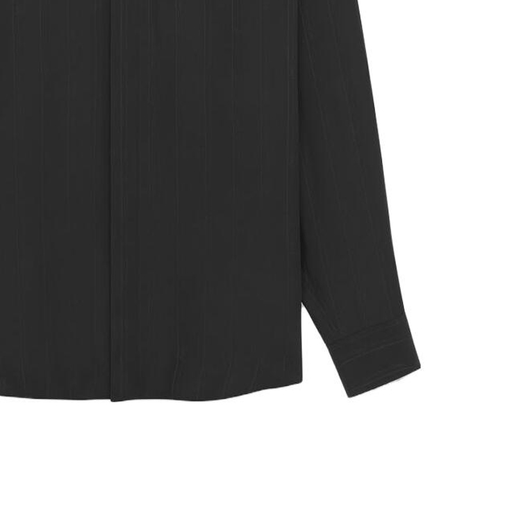 Sizing SAINT LAURENT 黑色條紋長袖襯衫 男女通用 646850Y6H391000