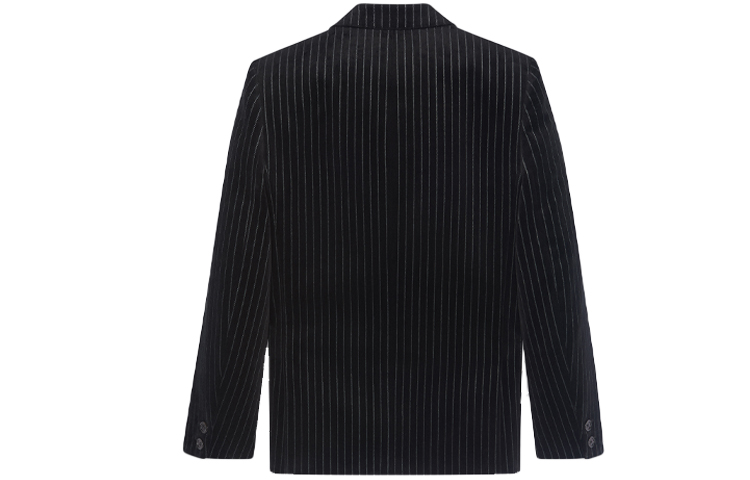 SAINT LAURENT Black Striped Velvet Single-Breasted Blazer Jacket 662466Y1D751081 圖 3