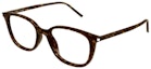 Buy SAINT LAURENT Brown Irregular Optical Glasses with Patterned Temples for Men. SL644F002