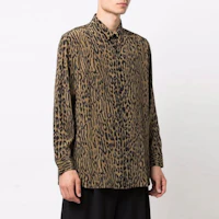 Purchase SAINT LAURENT Brown Leopard Print Long-Sleeve Button-Up Shirt. 653860Y1D943278