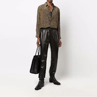 Details for SAINT LAURENT Brown Leopard Print Long-Sleeve Button-Up Shirt. 653860Y1D943278