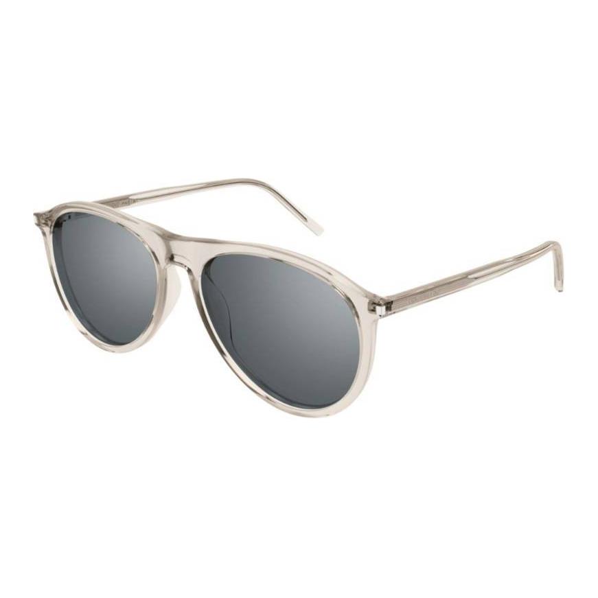 Saint Laurent Butterfly Sunglasses Grey Unisex Couple Style with Engraved Temples SL667003