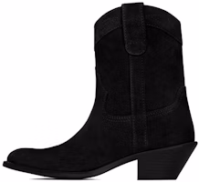 Saint Laurent Calfskin Suede Ankle Boots 'Cowboy Black' 66929025T001000 Saint Laurent Calfskin Suede Ankle Boots 'Cowboy Black' 66929025T001000