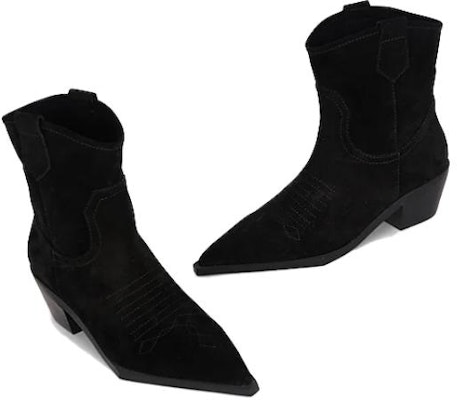 Saint Laurent Calfskin Suede Ankle Boots 'Cowboy Black' 66929025T001000 Lookbook Saint Laurent Calfskin Suede Ankle Boots 'Cowboy Black' 66929025T001000