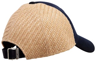 Saint Laurent Topi Baseball Kanvas Raffia Biru Navy/Taupe Order Saint Laurent Topi Baseball Kanvas Raffia Biru Navy/Taupe