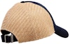Order Saint Laurent Canvas and Raffia Baseball Cap Navy Blue/Taupe