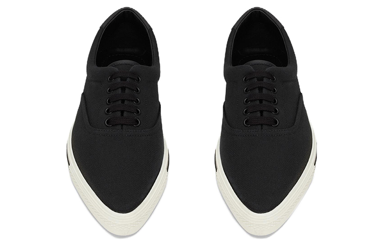 Lookbook 聖羅蘭帆布低筒運動鞋『黑色』 73183812N9A1534
