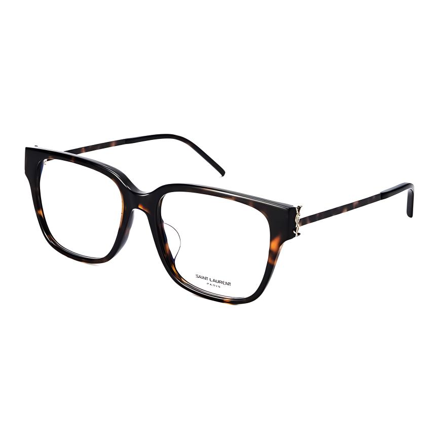 SAINT LAURENT Capsule Metallic Logo Square Optical Glasses Tortoise Unisex SLM48O-A/F-003