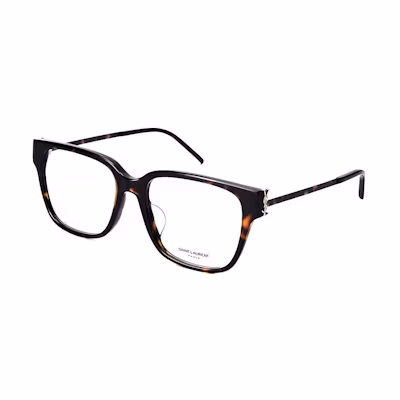 SAINT LAURENT Capsule Metallic Logo Square Optical Glasses Tortoise Unisex SLM48O-A/F-003