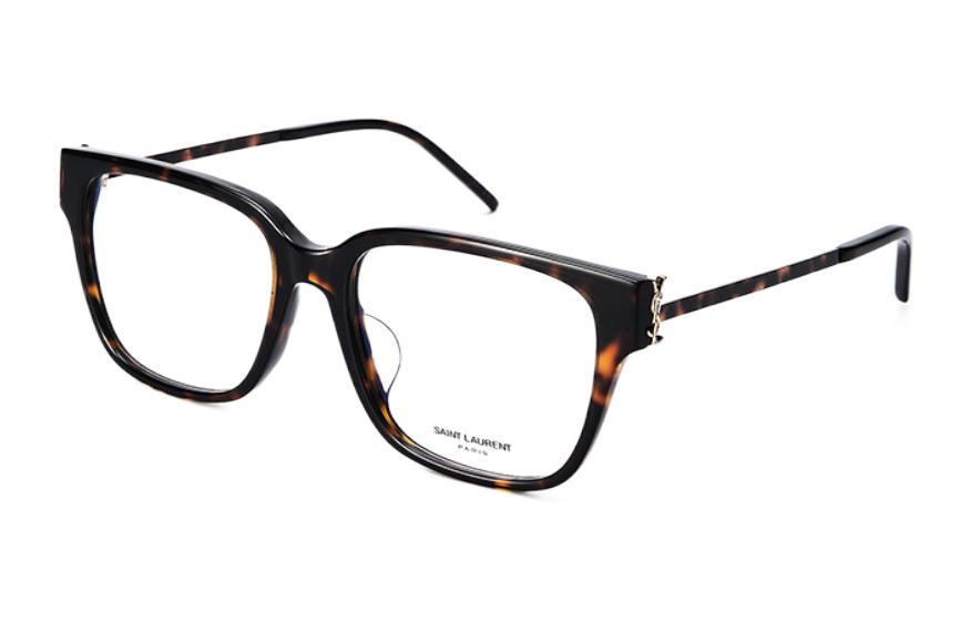 Order SAINT LAURENT Capsule Metallic Logo Square Optical Glasses Tortoise Unisex SLM48O-A/F-003