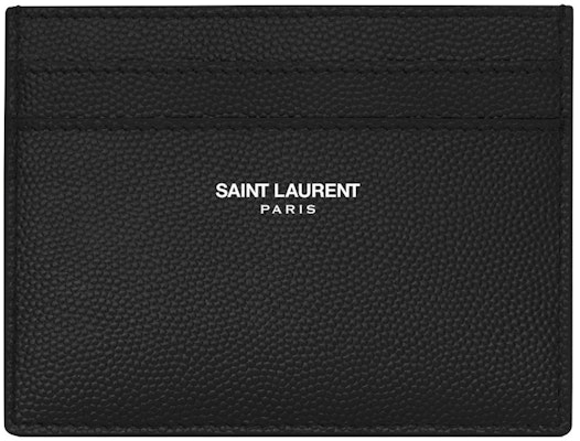 Saint Laurent Card Case Grain de Poudre Embossed Leather Black Buy Saint Laurent Card Case Grain de Poudre Embossed Leather Black